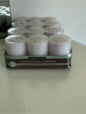 Nwt Luminessence White Votive Candles set of 4